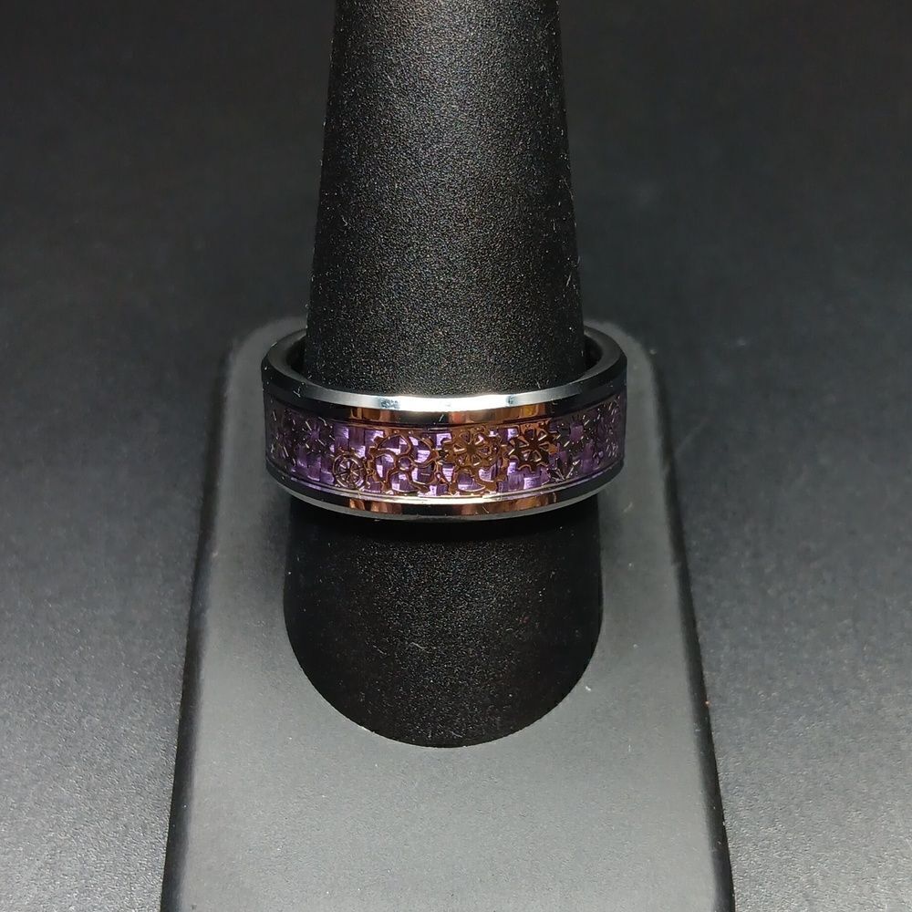 ITungsten Purple & Silver Size 10‎ Men's Ring New